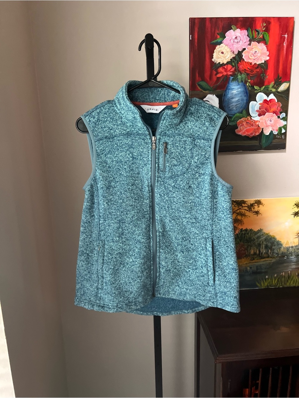 Orvis Teal Marled / heathered Fleece Vest